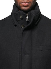Norwegian Wool Mens City Active Wool-Blend Down Parka Coat Small Black