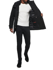 Norwegian Wool Mens City Active Wool-Blend Down Parka Coat Small Black