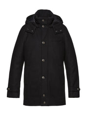 Norwegian Wool Mens City Active Wool-Blend Down Parka Coat Small Black