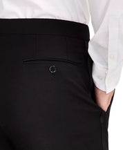 Calvin Klein Mens Slim fit Wool Tuxedo Pants 36 / 30 Black Solid