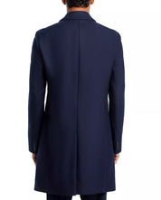 HUGO BOSS Migor Wool & Cashmere Extra Slim Fit Topcoat Overcoat 44R Navy Blue