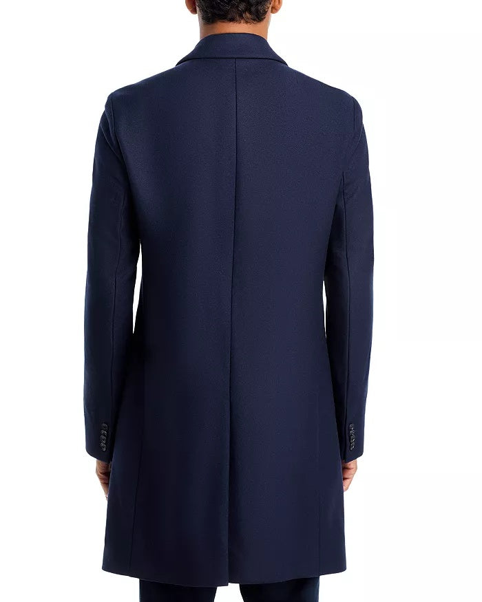 HUGO BOSS Migor Wool & Cashmere Extra Slim Fit Topcoat Overcoat 44R Navy Blue