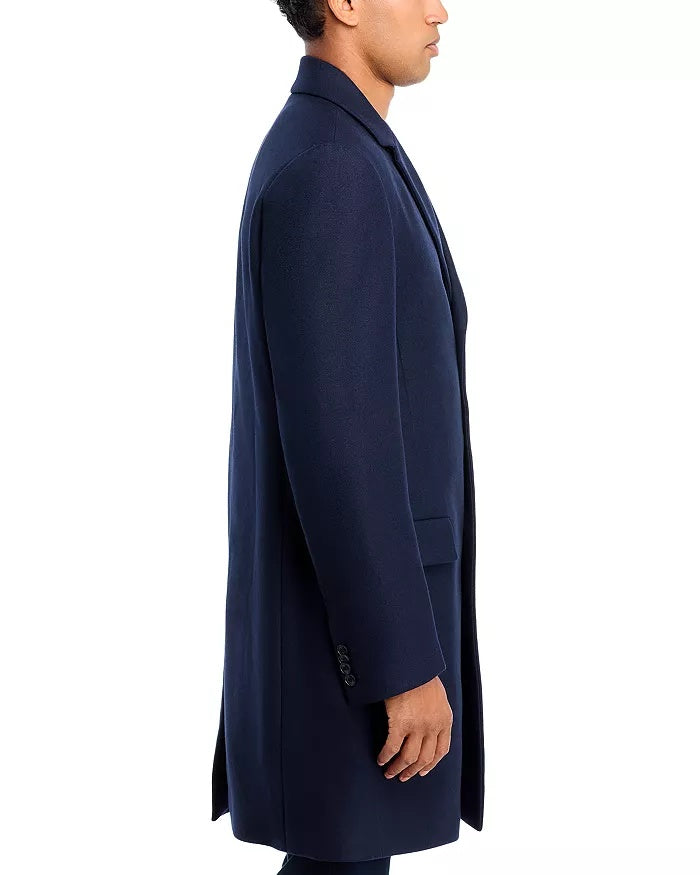 HUGO BOSS Migor Wool & Cashmere Extra Slim Fit Topcoat Overcoat 44R Navy Blue
