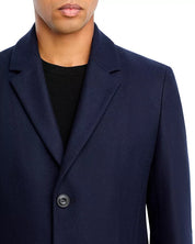 HUGO BOSS Migor Wool & Cashmere Extra Slim Fit Topcoat Overcoat 44R Navy Blue