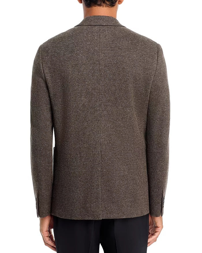 Theory Clinton City Knit Twill Jersey Jacket Blazer 42R Brown