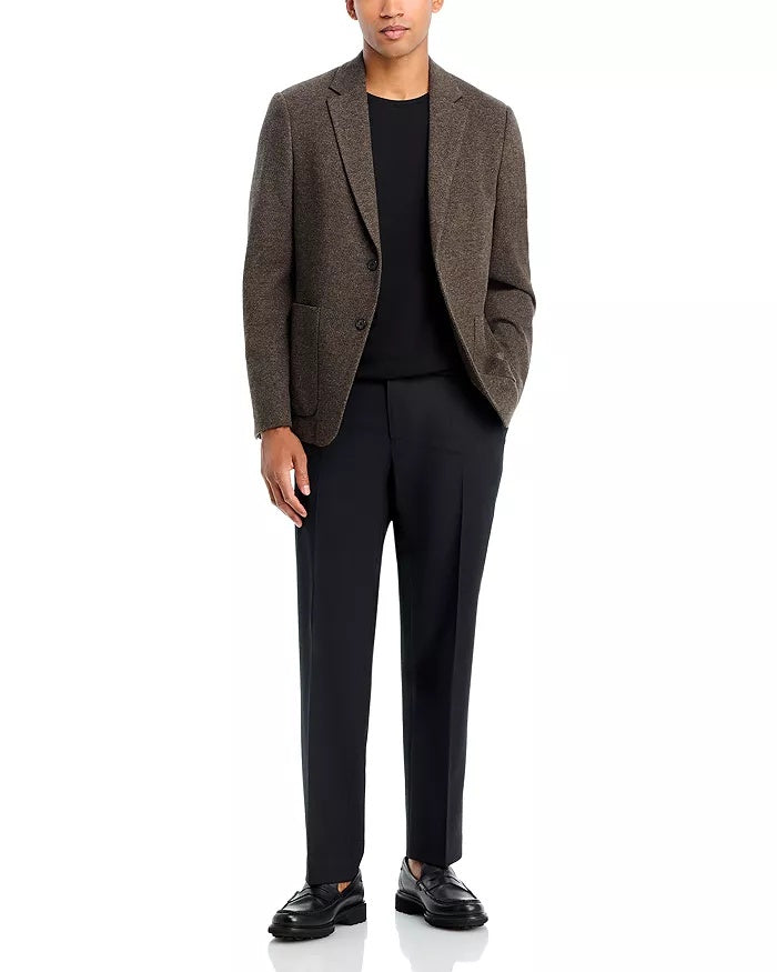 Theory Clinton City Knit Twill Jersey Jacket Blazer 42R Brown