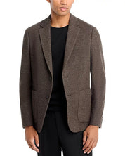Theory Clinton City Knit Twill Jersey Jacket Blazer 42R Brown