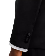 Hugo Boss Mens Slim fit Wool 2 Piece Tuxedo Suit 42 R Pants 36 Black Solid