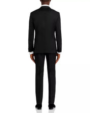 Hugo Boss Mens Slim fit Wool 2 Piece Tuxedo Suit 42 R Pants 36 Black Solid