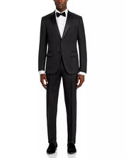 Hugo Boss Mens Slim fit Wool 2 Piece Tuxedo Suit 42 R Pants 36 Black Solid