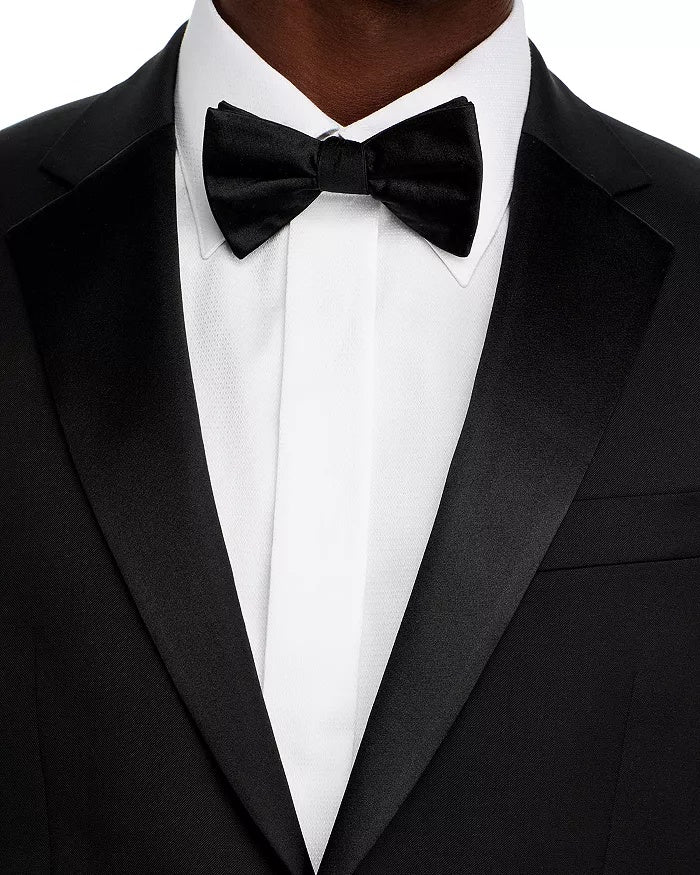 Hugo Boss Mens Slim fit Wool 2 Piece Tuxedo Suit 42 R Pants 36 Black Solid