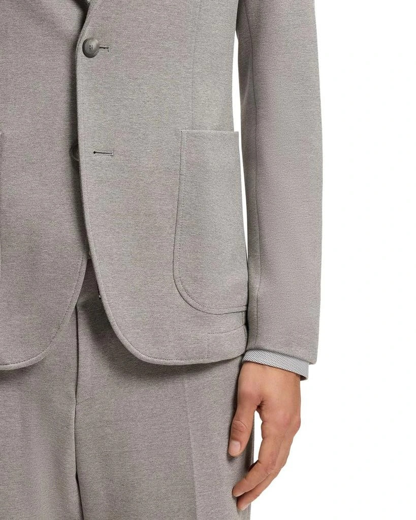 Hugo Boss Men’s Hanry Slim Fit Jersey Sport Coat 38R Silver with Removable Hood