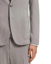 Hugo Boss Men’s Hanry Slim Fit Jersey Sport Coat 38R Silver with Removable Hood