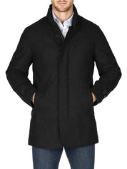 Norwegian Wool  Slim-Fit Hooded Wool Down Car Coat Medium Black