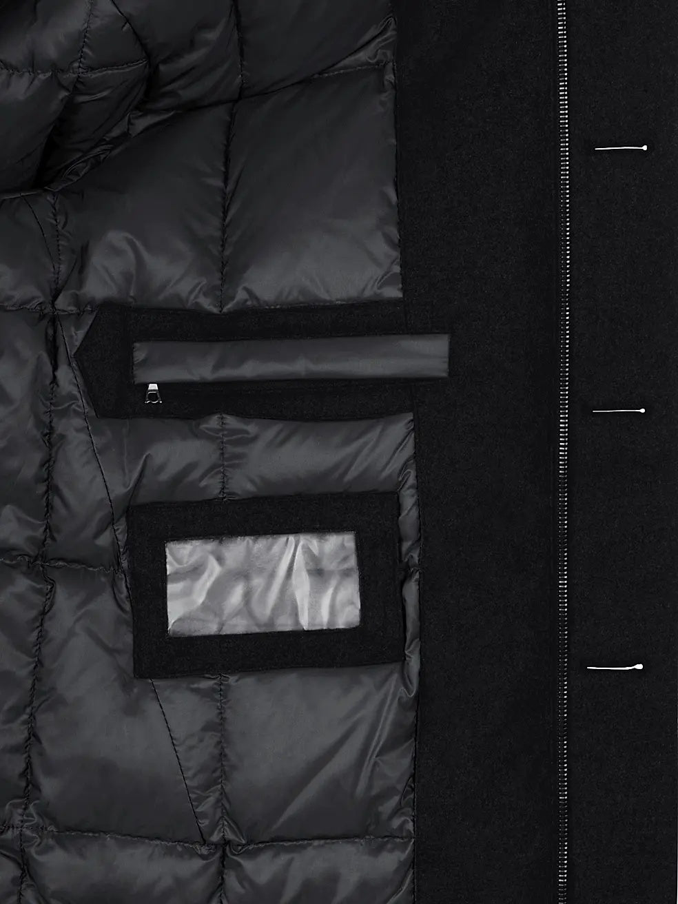 Norwegian Wool  Slim-Fit Hooded Wool Down Car Coat Medium Black