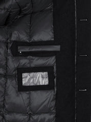 Norwegian Wool  Slim-Fit Hooded Wool Down Car Coat Medium Black