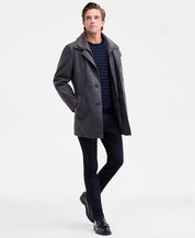 Calvin Klein Mens Classic-Fit Coleman Overcoat Coat 44R Grey