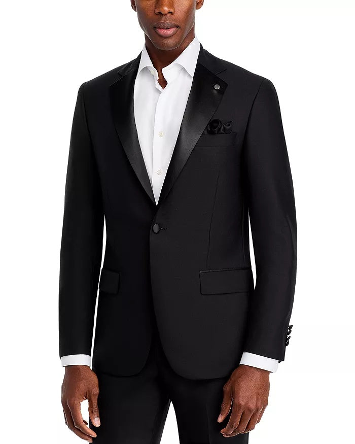 Hart Schaffner Marx Mens Regular fit Wool Tuxedo Jacket Blazer 42 R Black Solid