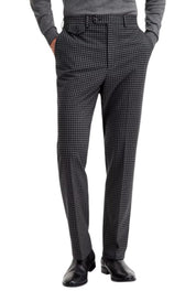 Tayion Collection Mens Classic fit Dress Pants 38 / 30 Grey Black Houndstooth