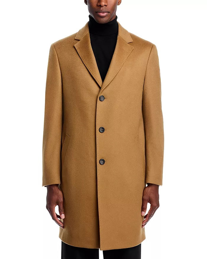 Cardinal Of Canada Mens St. Pierre PURE Cashmere Topcoat Overcoat 40R Camel