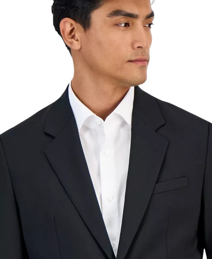 Hugo Boss Mens Modern fit Wool Suit Jacket Blazer 38 S Black Solid Stretch