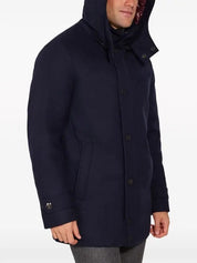 Norwegian Wool Mens City Active Down Parka Coat XL Navy Blue