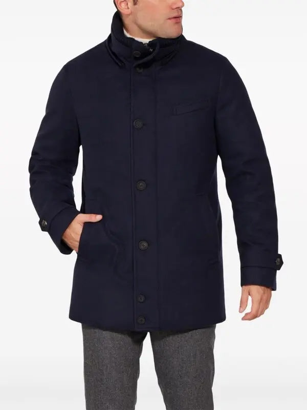 Norwegian Wool Mens City Active Down Parka Coat XL Navy Blue