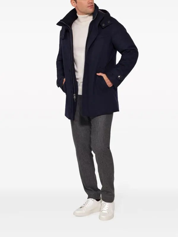 Norwegian Wool Mens City Active Down Parka Coat XL Navy Blue