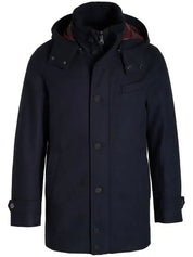 Norwegian Wool Mens City Active Down Parka Coat XL Navy Blue