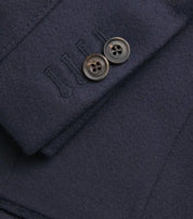 Corneliani Wool Topcoat Overcoat 46R Navy Blue with Zip Out Microsuede Bib