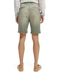 Scotch & Soda De Fave Garment-dyed Twill Shorts Size 36 Grey