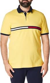 Tommy Hilfiger Men's Custom Fit Tanner Polo Shirt Medium Yellow
