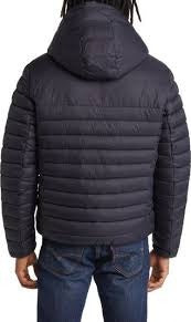 Save the Duck Mens Morus Hooded Puffer Jacket Medium Black