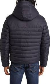 Save the Duck Mens Morus Hooded Puffer Jacket Medium Black
