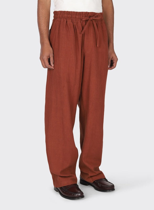 Kardo VIKRAM Drawstring Elastic Waist Over Sized Trousers Pants XXL Burnt Orange