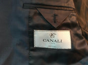 Canali Mens Blue Siena Sharkskin Suit Jacket 52 IT / 42R US Wool