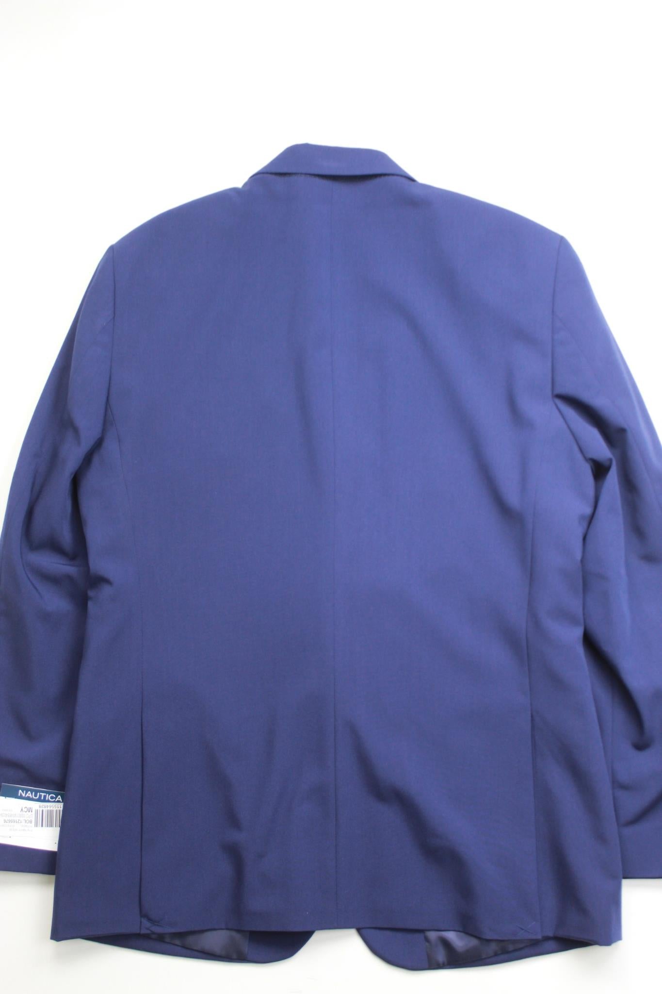 Nautica Mens Modern fit 2 Piece Suit 42 S / 36 Waist Blue Solid Stretch