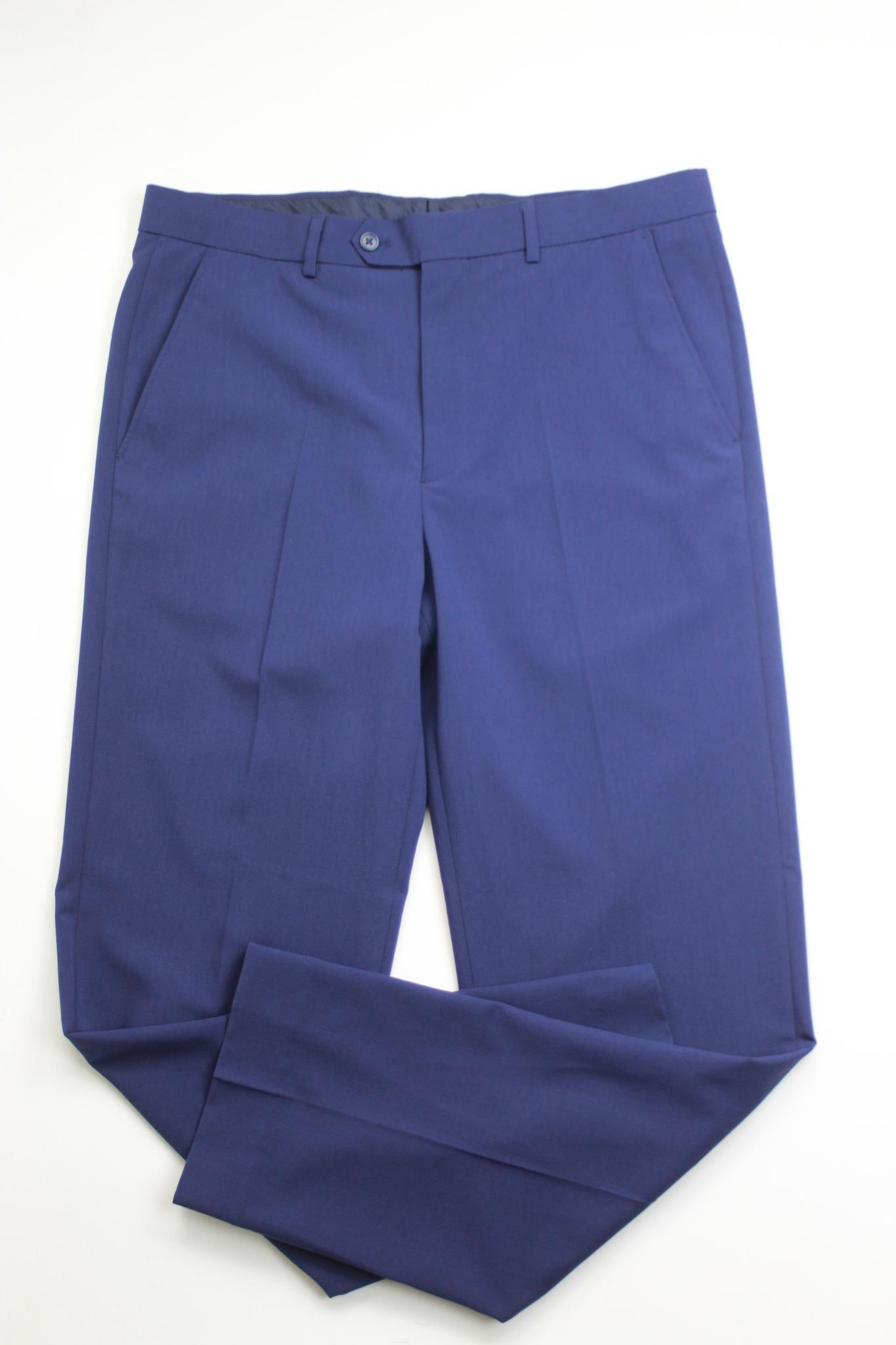 Nautica Mens Modern fit 2 Piece Suit 42 L Pants 36 / 34 Blue Solid