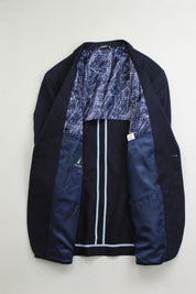 Nautica Mens Modern Fit Linen Sport Coat Blazer 42S Navy Blue