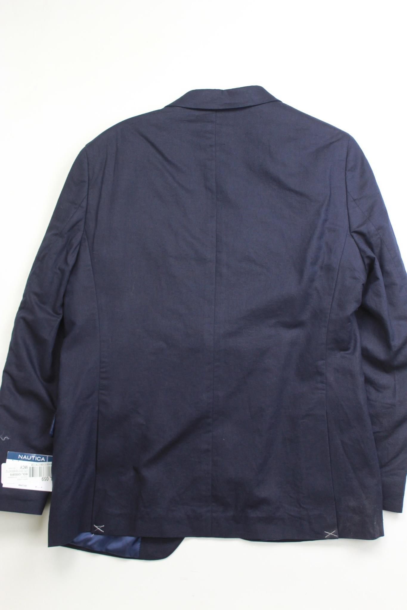 Nautica Mens Modern Fit Linen Sport Coat Blazer 42S Navy Blue