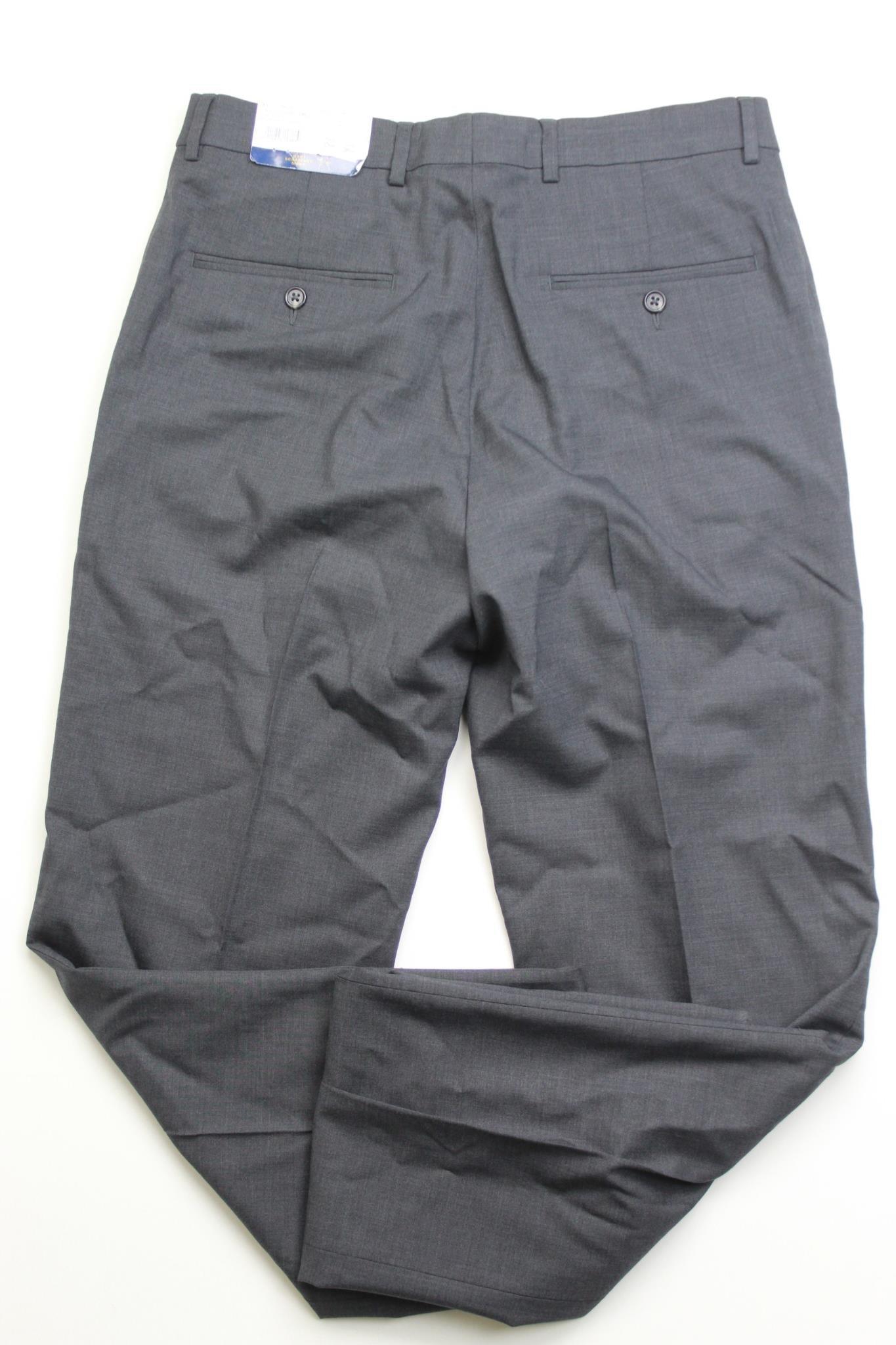 Hart Schaffner Marx Mens Regular fit Dress Pants 35 / 32 Grey Solid