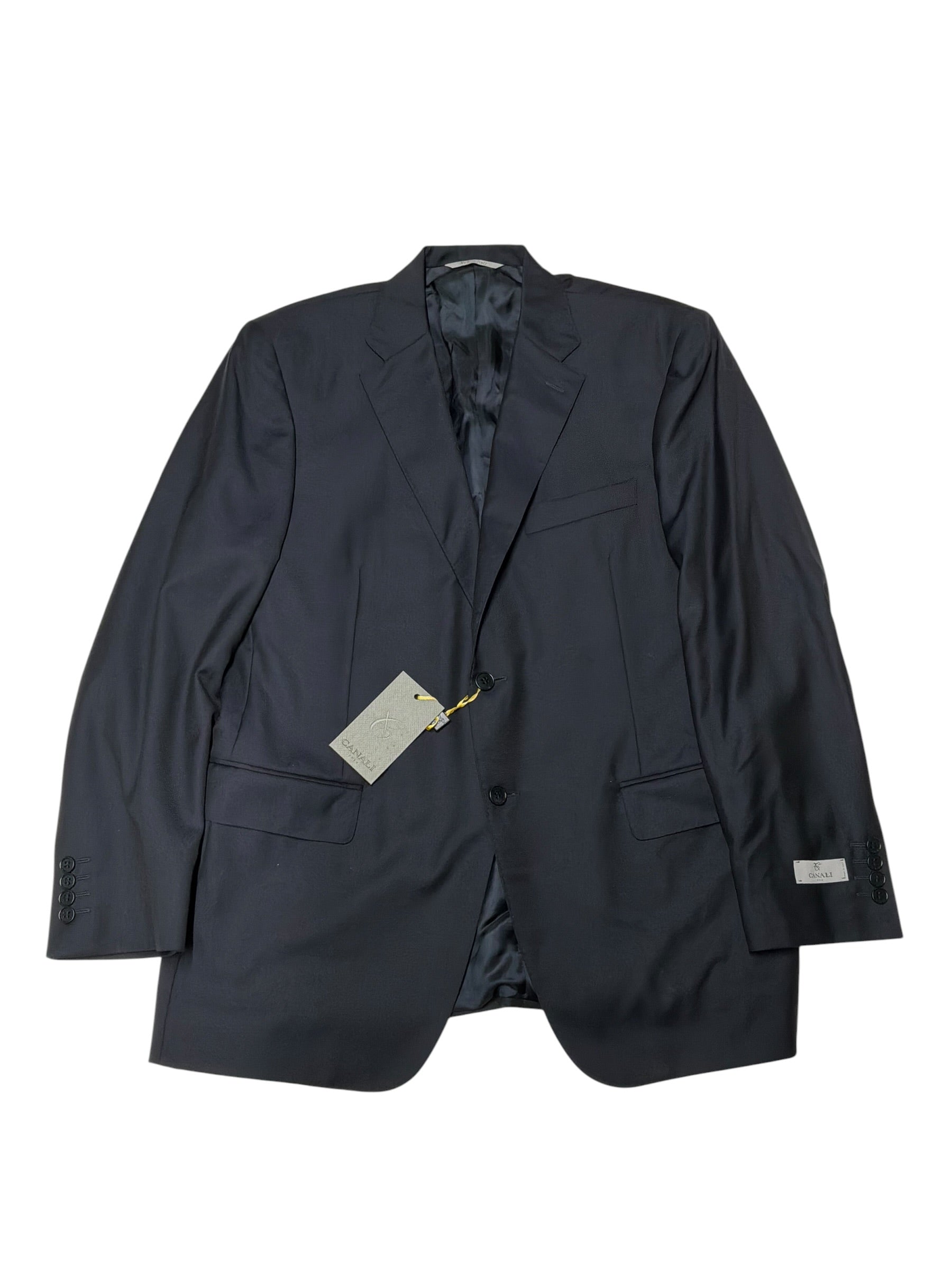 Canali Mens Regular fit Siena Suit Jacket Blazer 44 R Black Solid