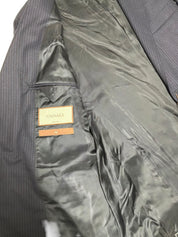 Canali Mens Kei Regular fit Suit Jacket Blazer 42 S Navy Blue Striped Wool
