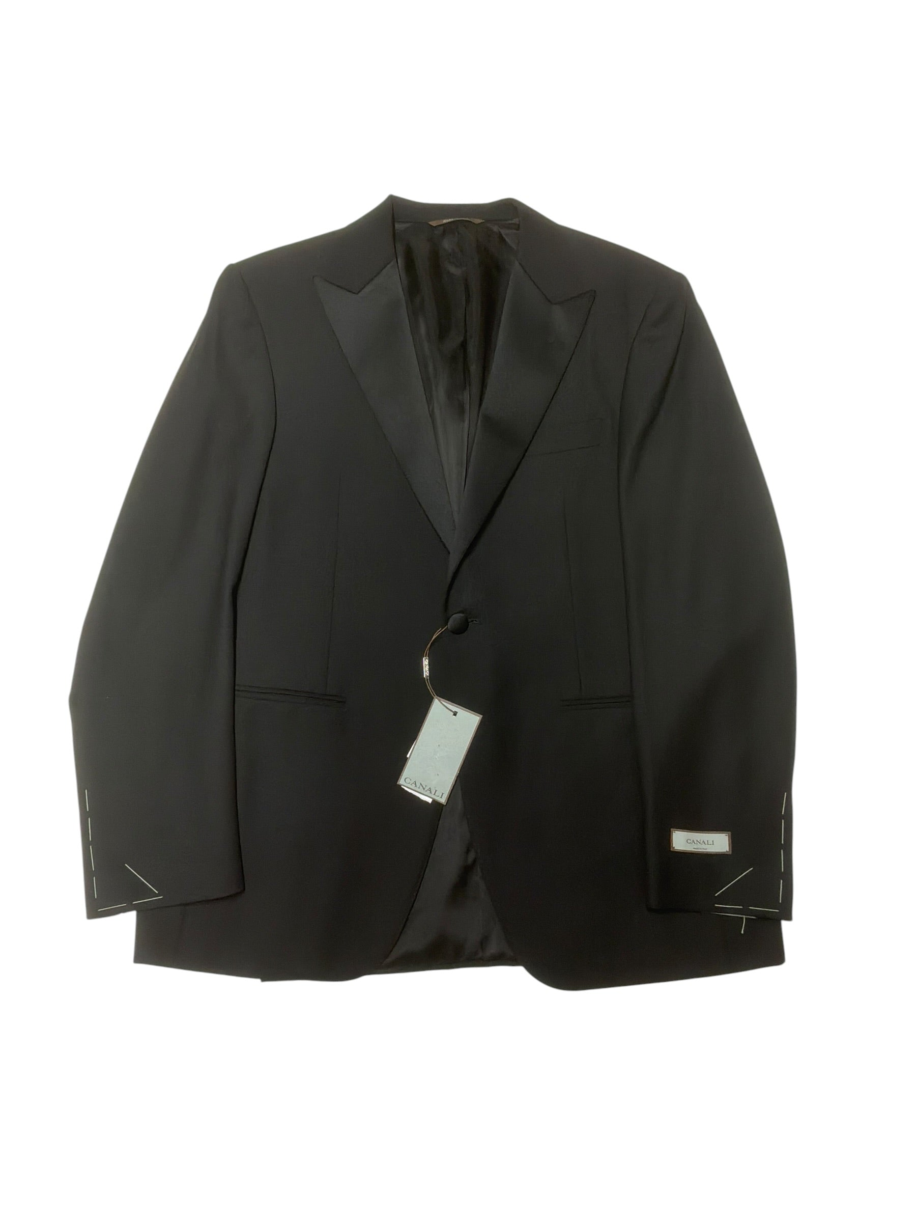 Canali Mens Regular fit Tuxedo Jacket Blazer 40 R Black Solid