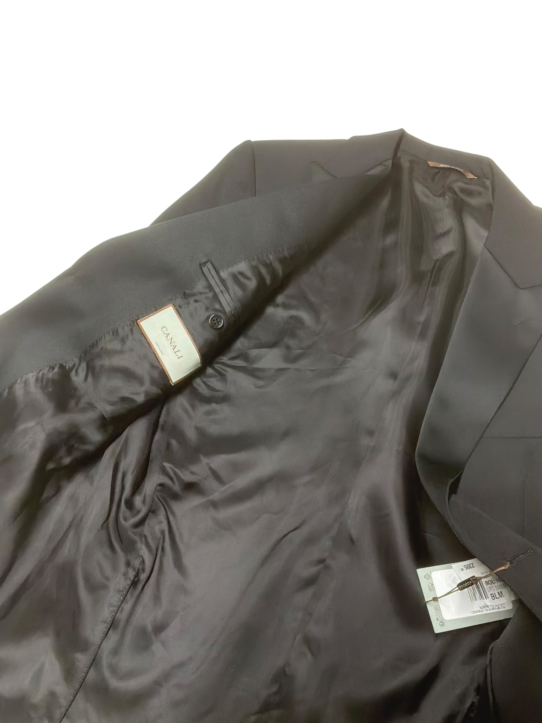 Canali Mens Regular fit Tuxedo Jacket Blazer 40 R Black Solid