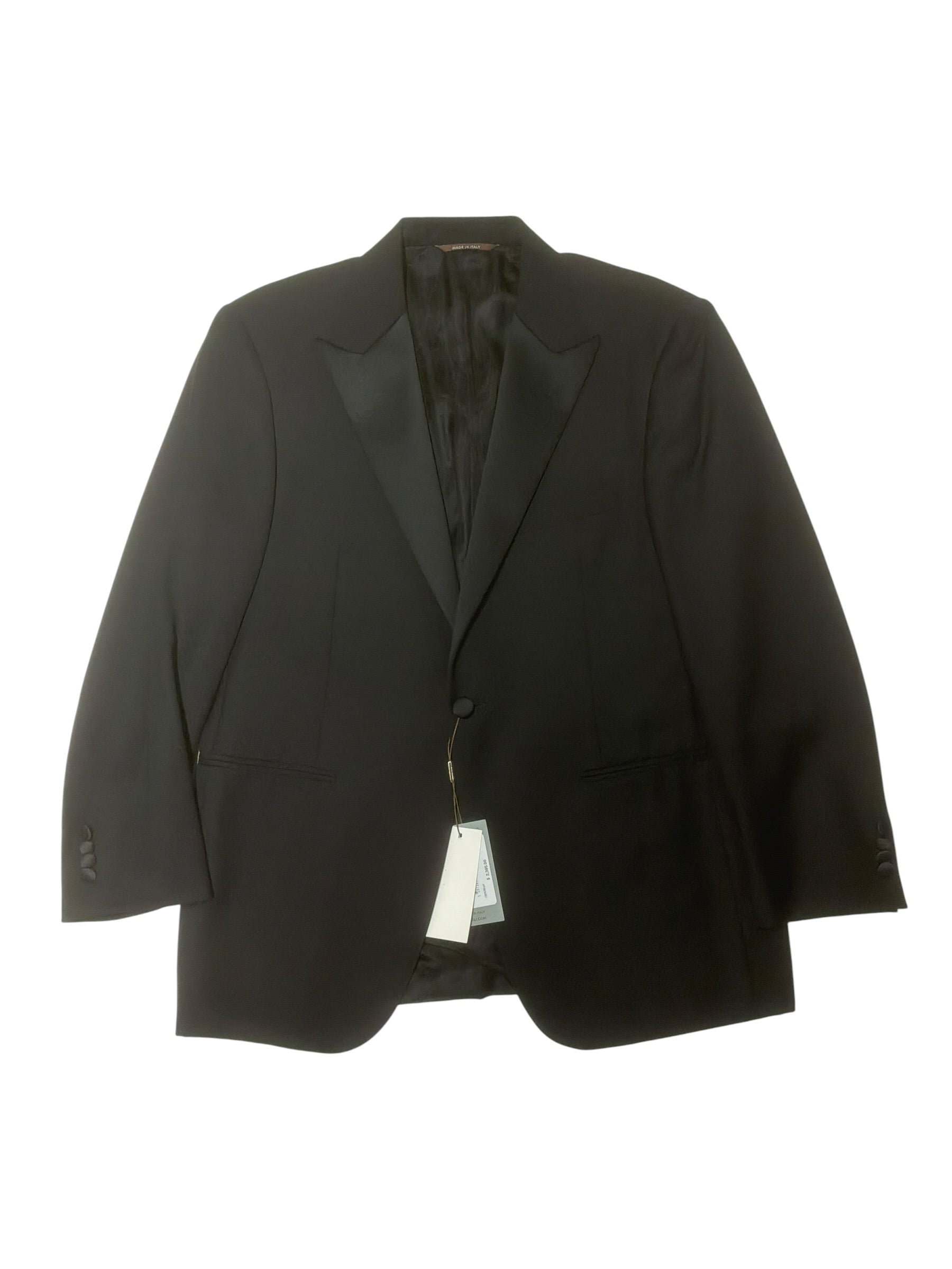 Canali Mens Regular fit Tuxedo Jacket Blazer 40 S Black Solid