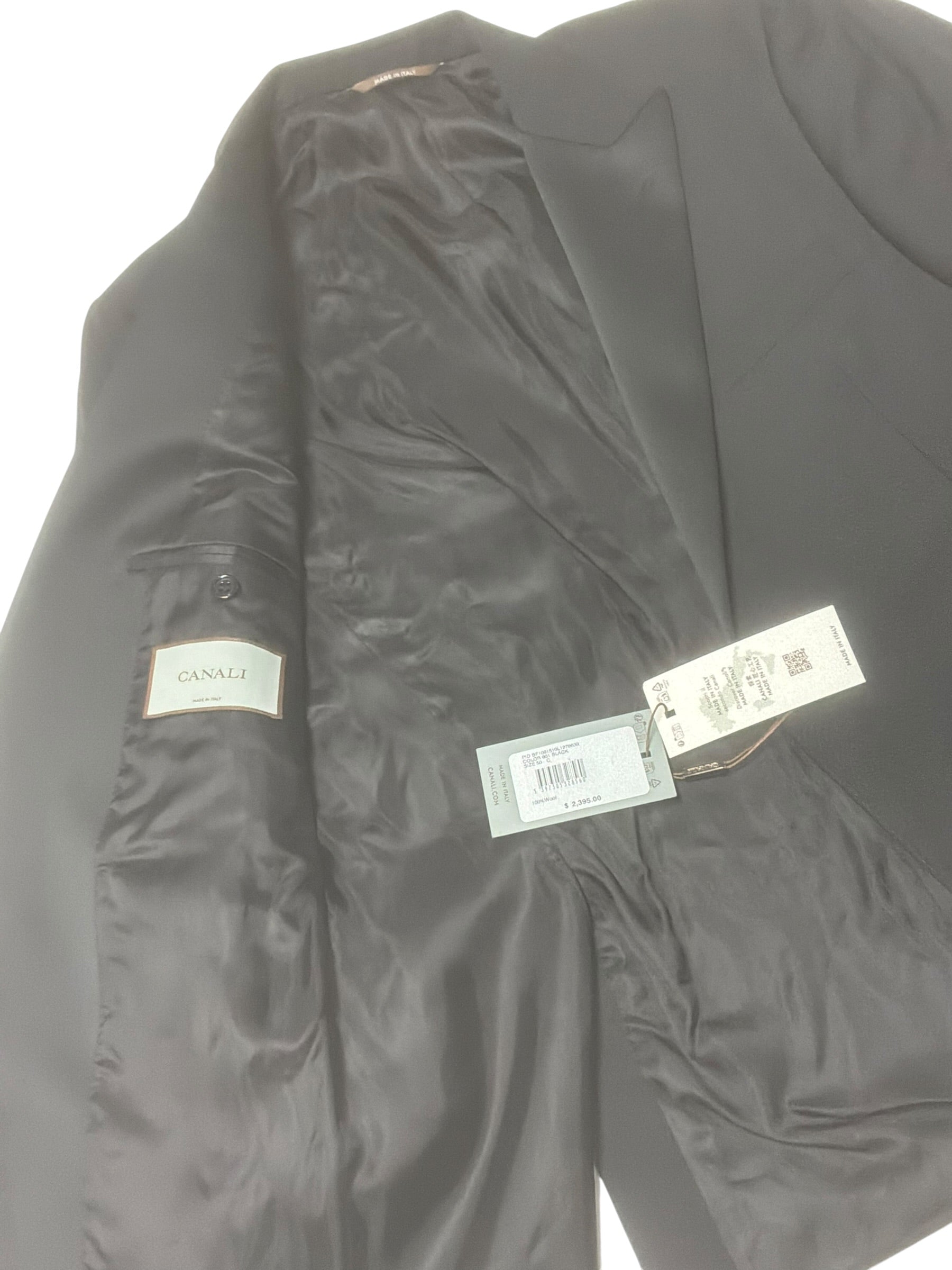 Canali Mens Regular fit Tuxedo Jacket Blazer 40 S Black Solid