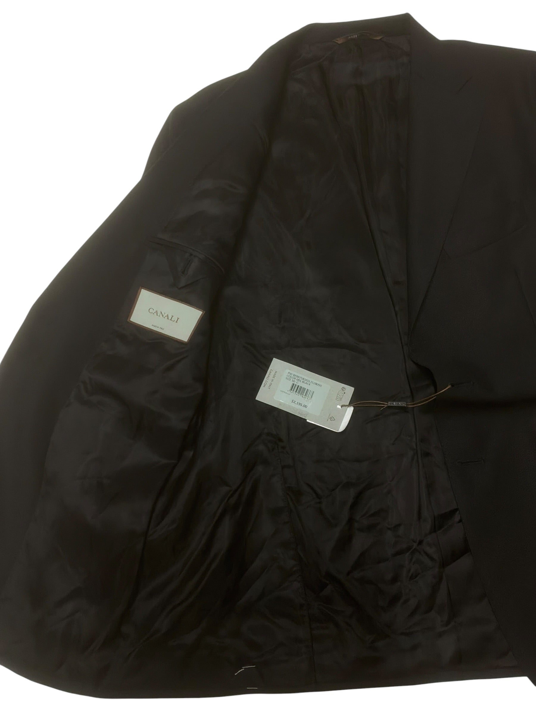 Canali Mens Regular fit Siena Suit Jacket Blazer 40 S Black Solid