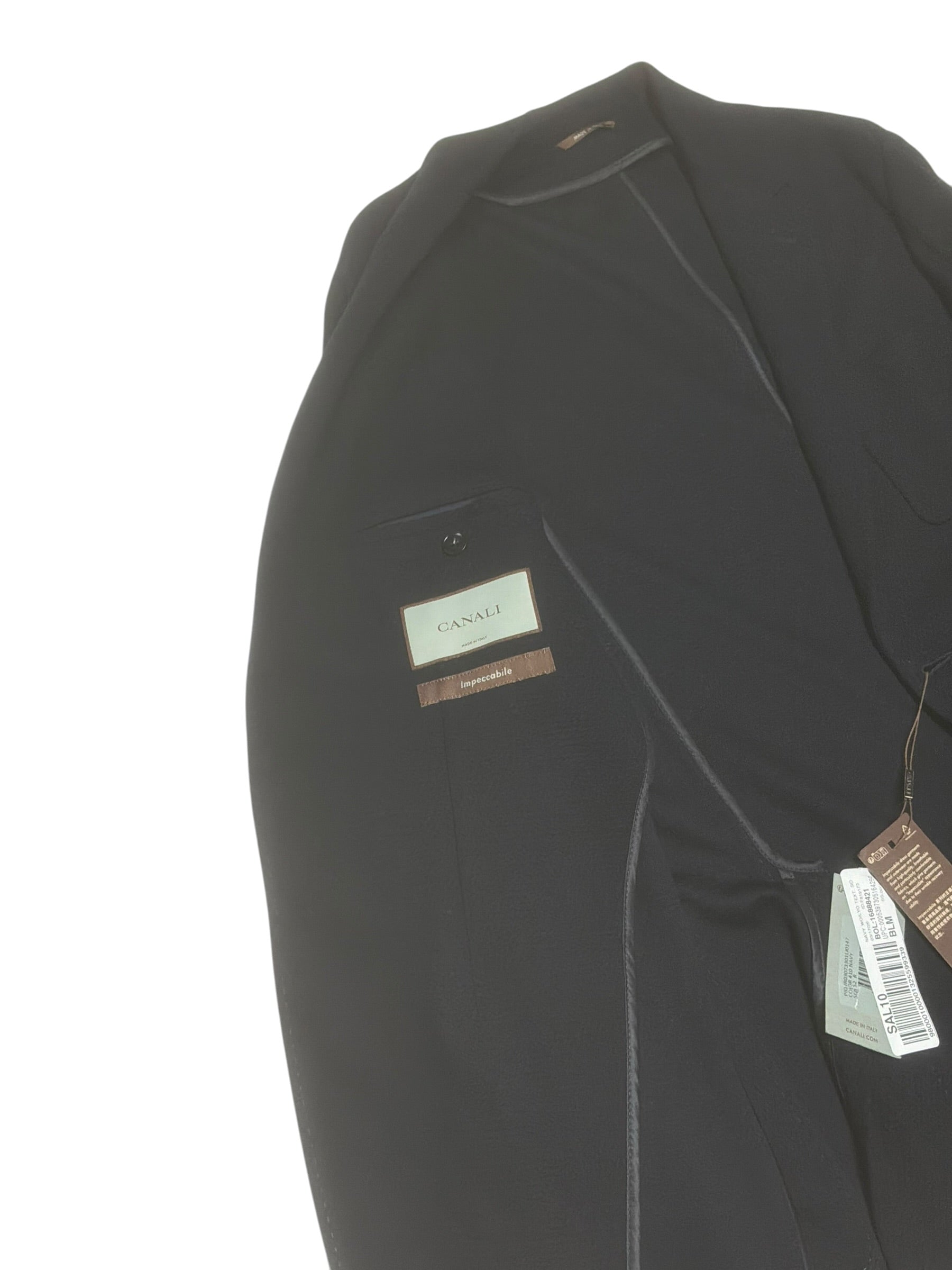Canali Textured Jersey Knit Impeccible Sport Coat Blazer 42R Navy Blue