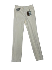 Canali Mens Modern Fit Cotton Dress Pants Size 37 White Stretch
